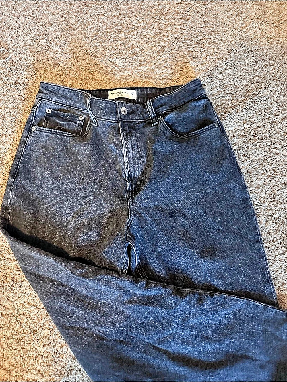 Abercrombie & Fitch Ultra High Rise mom Jean Women's Black Straight Leg